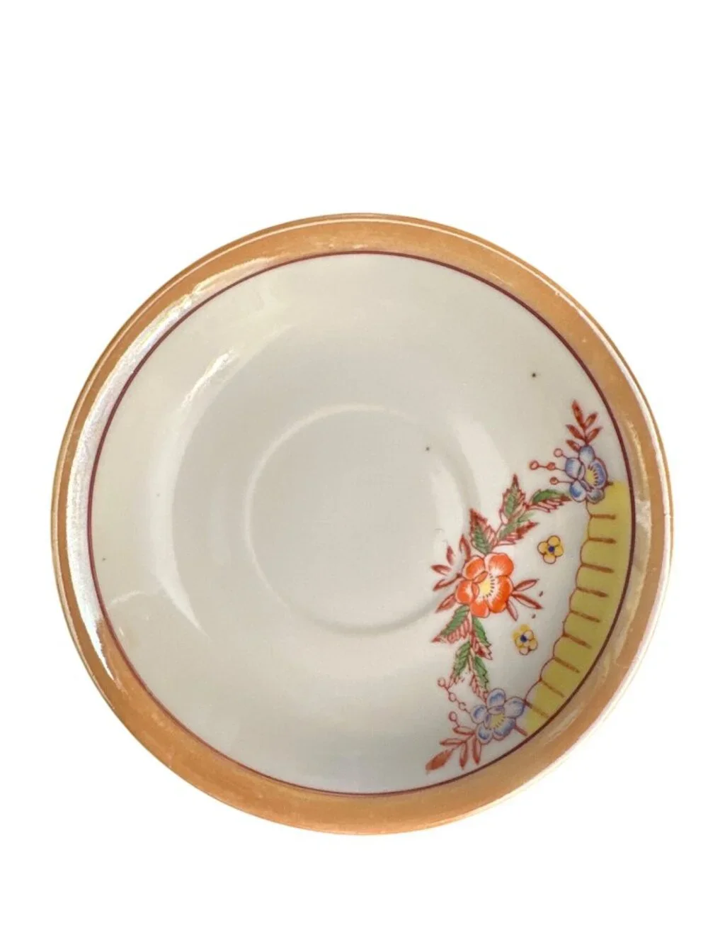 Vintage Made In Occupied Japan Floral Tea Cup & Saucer Set Hand-Painted Porcelai